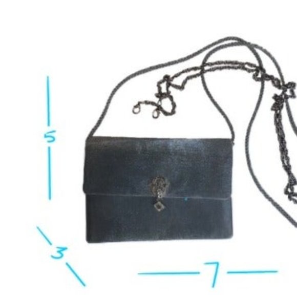 Another Y&S Clutch Bag Silver Envelope with Rope and Chain Strap - Picture 9 of 10